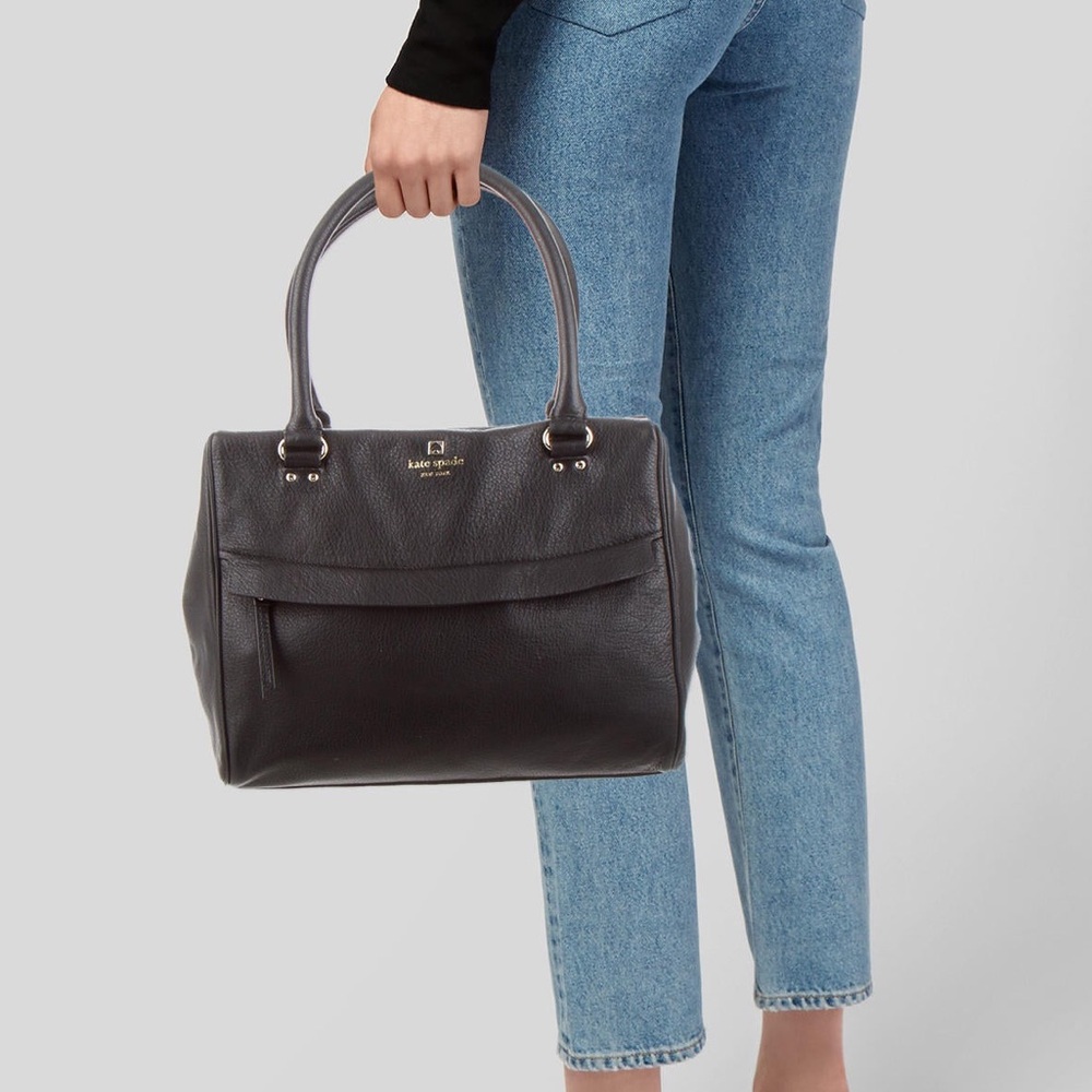 Kate Spade Shelby Grant Park Black Leather Satchel Purse